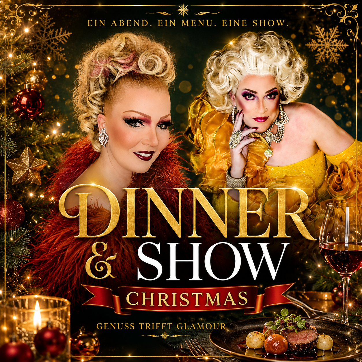 Christmas Dinner & Show am 19. Dezember 2026 im Theater Schiefe Ebene Neustrelitz